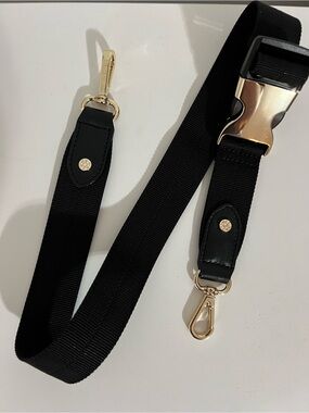NWOT MZ WALLACE Fabric Black Replaceable Shoulder Strap with Gold Hardware